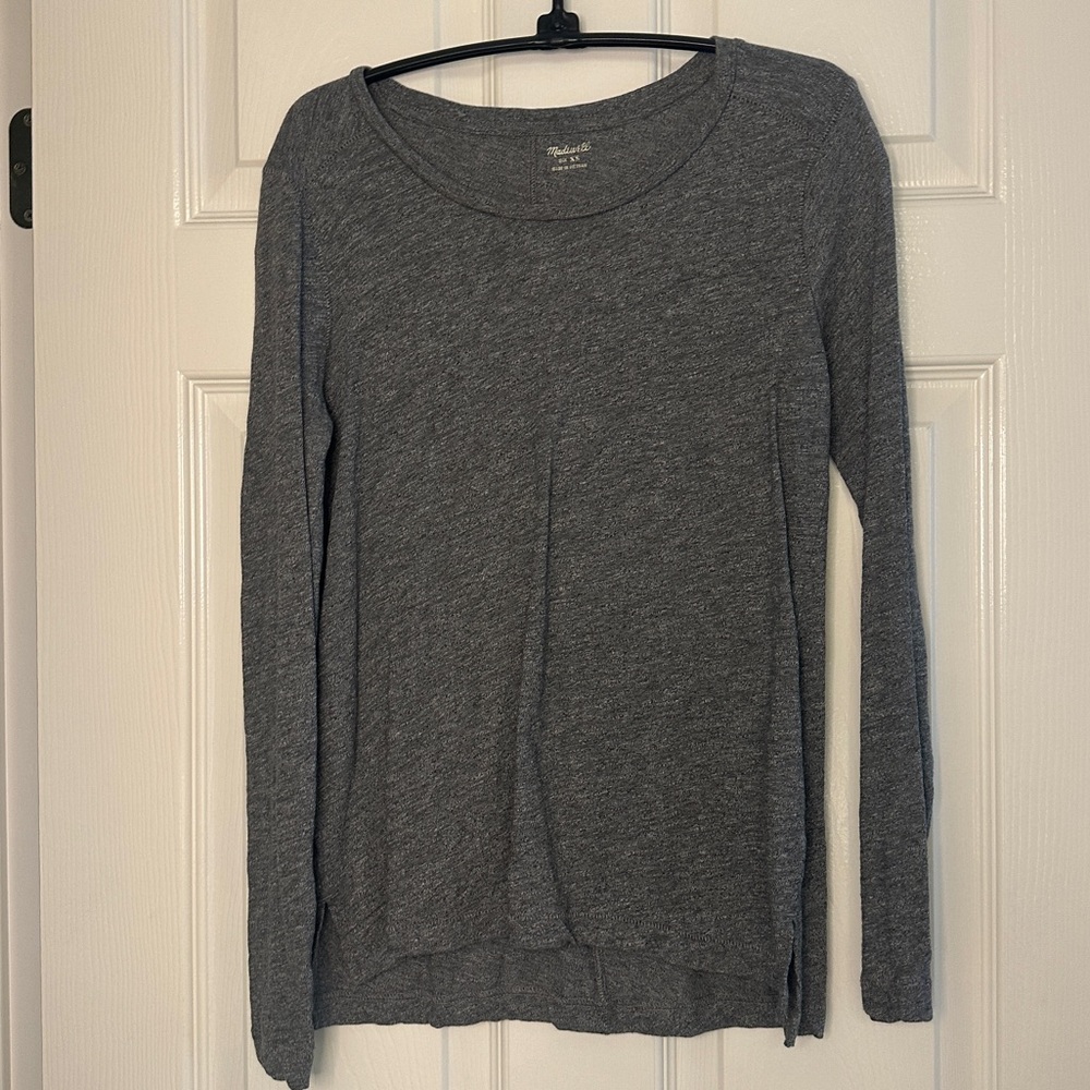 Madewell Women's Gray Long Sleeve Top - Size XS